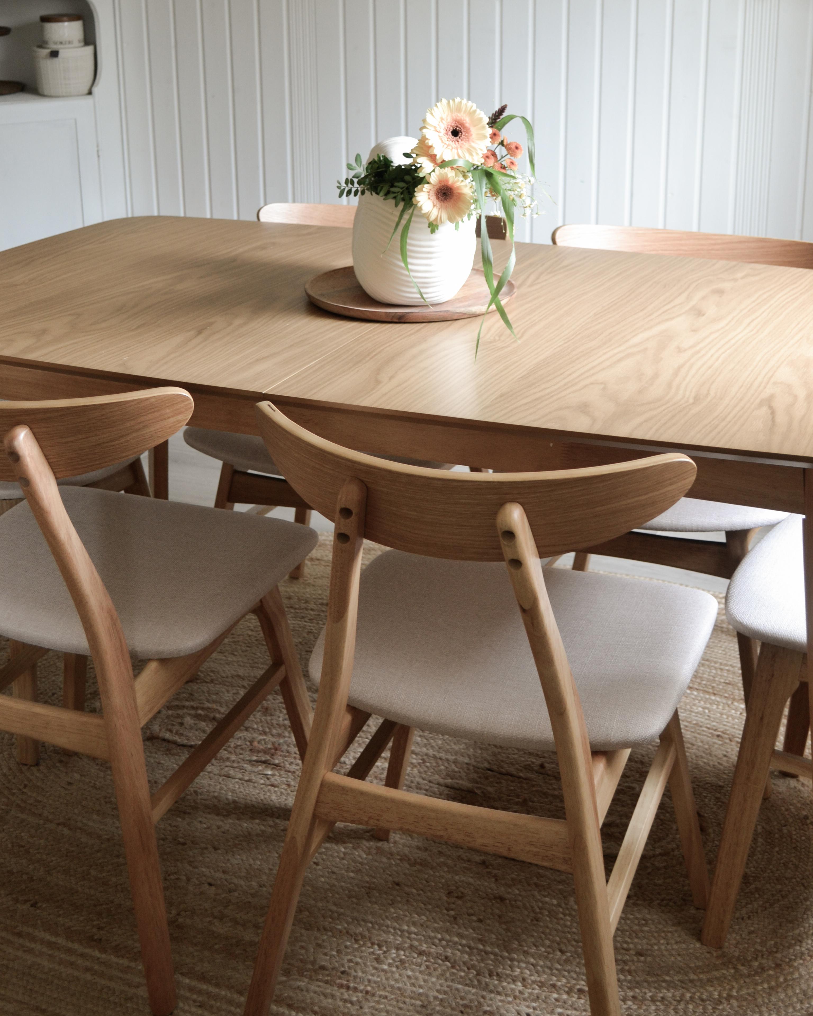 Eettafel uitschuifbaar MADOX Licht eikenhout 90 cm 150/190 cm