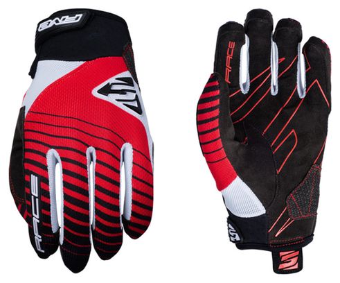 Paire de Gants Longs Five Race Rouge Noir Blanc