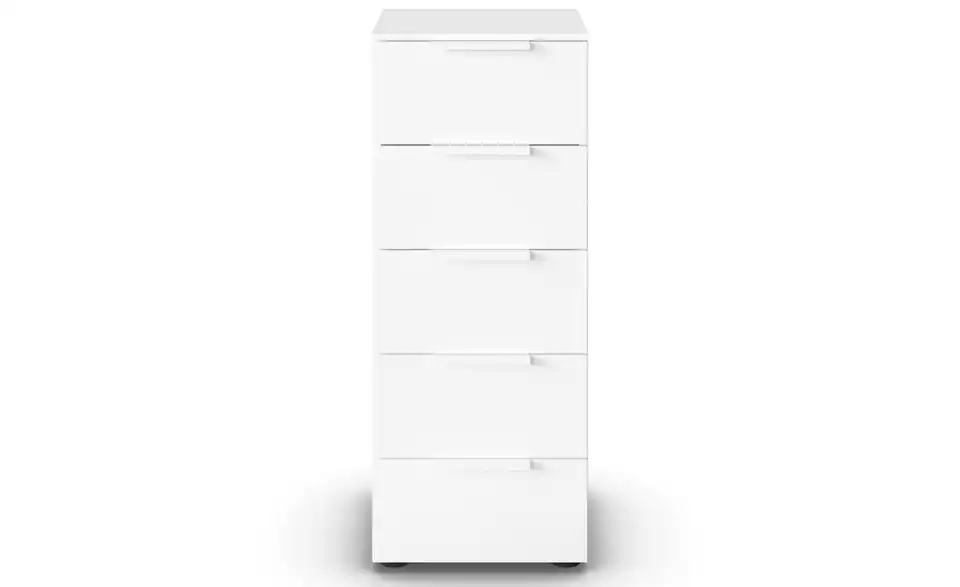 Kommode Weiß Weiß Front: Dekor, Oberboden: Dekor 40 cm Weiß