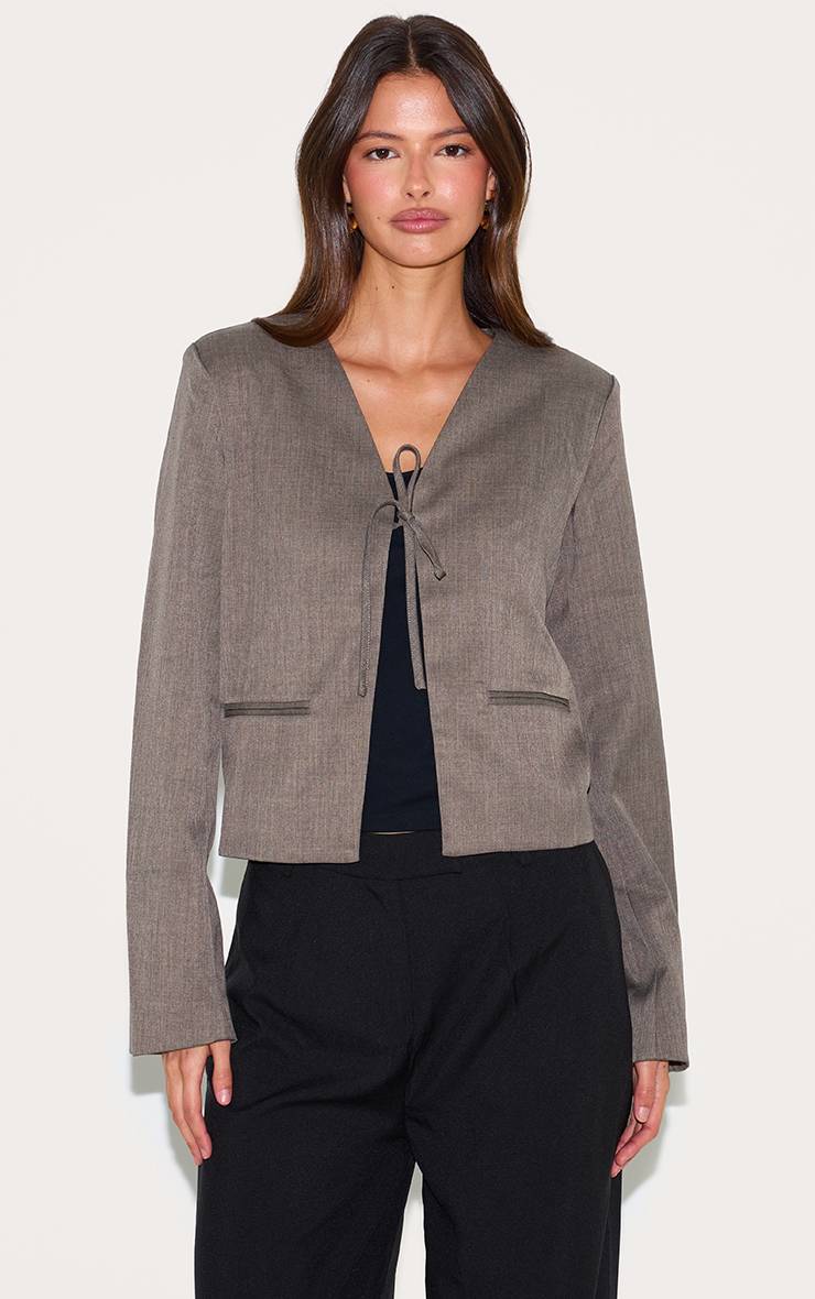 Champignon Blazer Boxy Avec Liens À Nouer