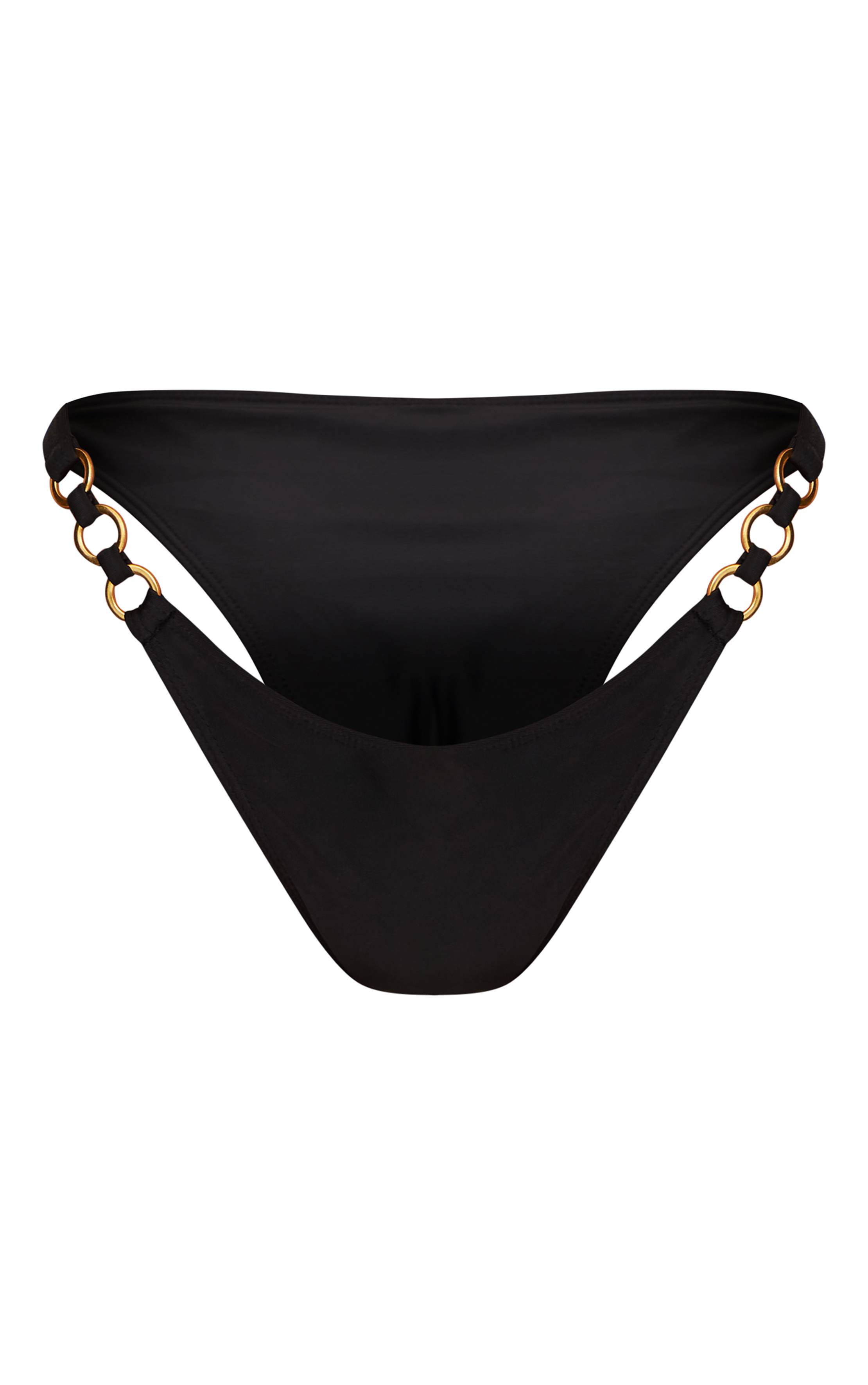 Noir Bas De Bikini Avec Détail Anneau En O