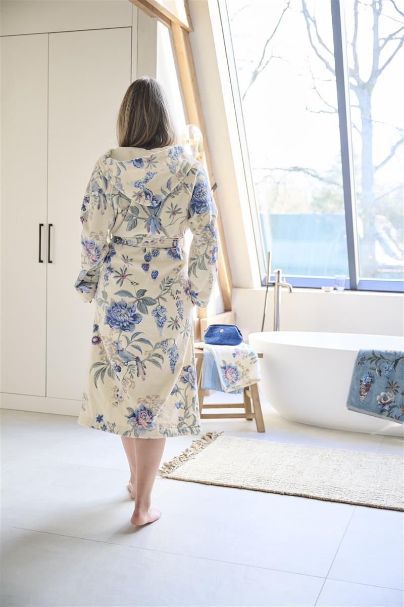 Pip Studio Secret Garden Badjas - WhiteBlue - XXL
