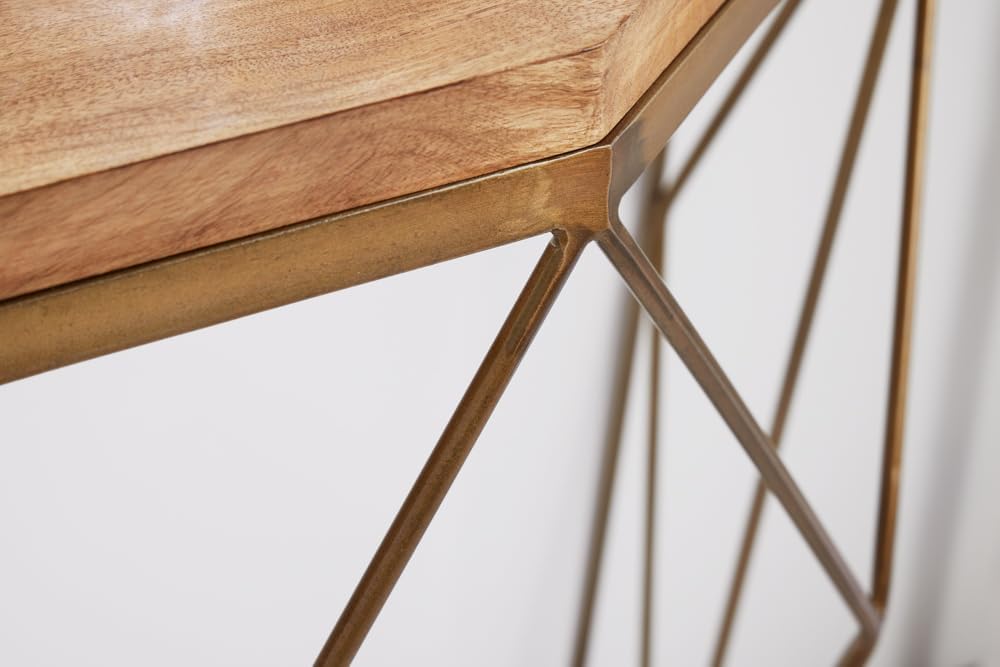 riess-ambiente.de Filigrane Konsole Diamond 90cm Mango Messing Massivholz Metall