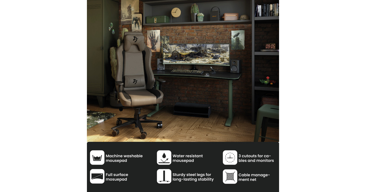 ArozziArena Gaming Desk - Forest Green  (Groen)
