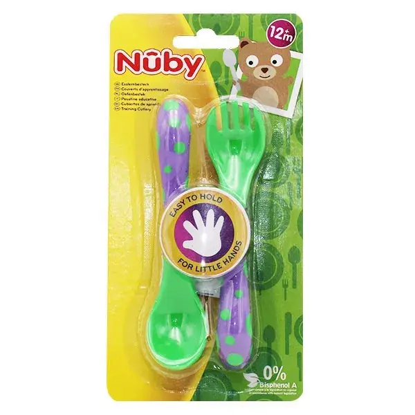 Conjunto de Colher e Garfo Educativo Nuby +12m