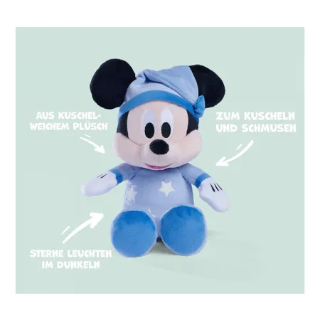 Simba Disney Mickey Maus Gute Nacht Mickey Plüsch, Glow in the Dark, 25 cm