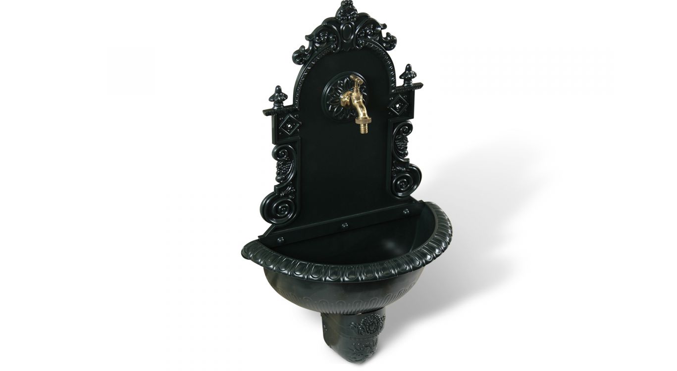 Fontaine de jardin aluminium vert 44x22x75.5cm