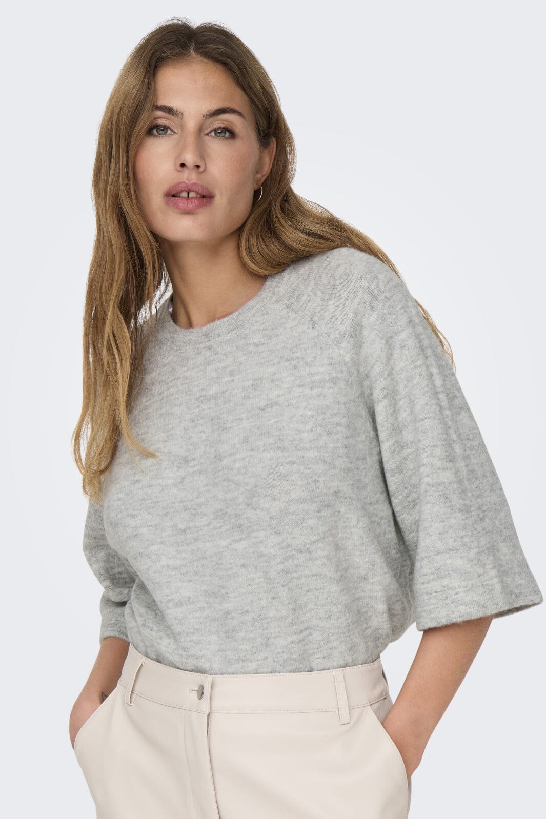 Only Onlsimoni 3/4 Pullover Knt 4600558 light grey melange