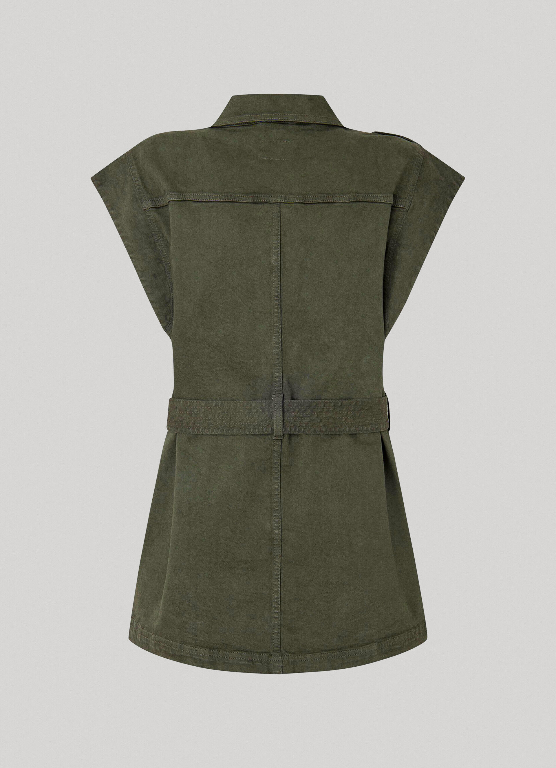Jaqueta utilitária jeans - verde-oliva