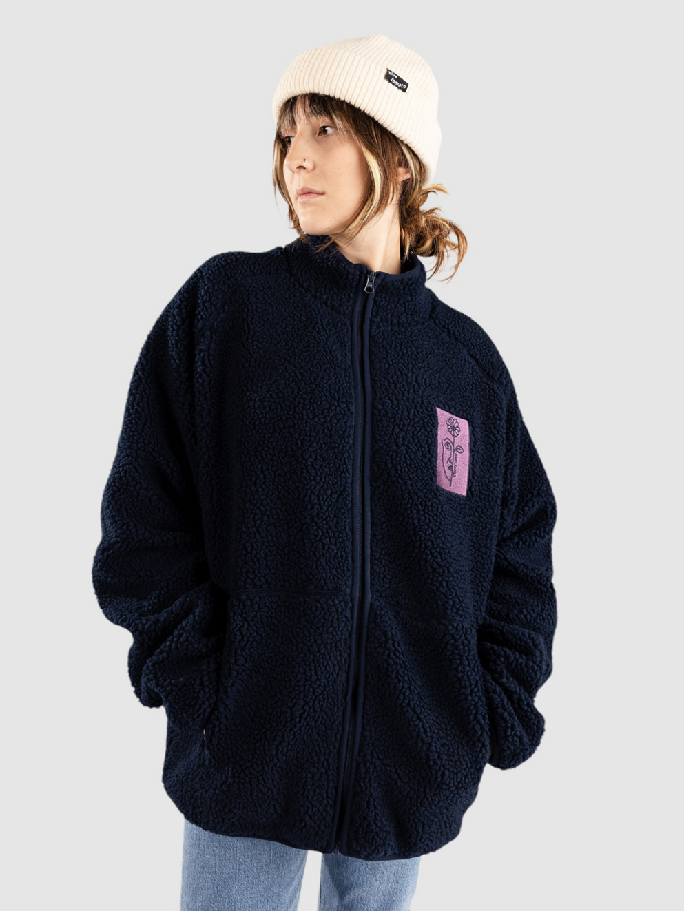 And Feelings Vista Sherpa Fleece Jacket navy