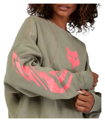Sweat Fox Elevated Future Oversized Crew Vert Femme
