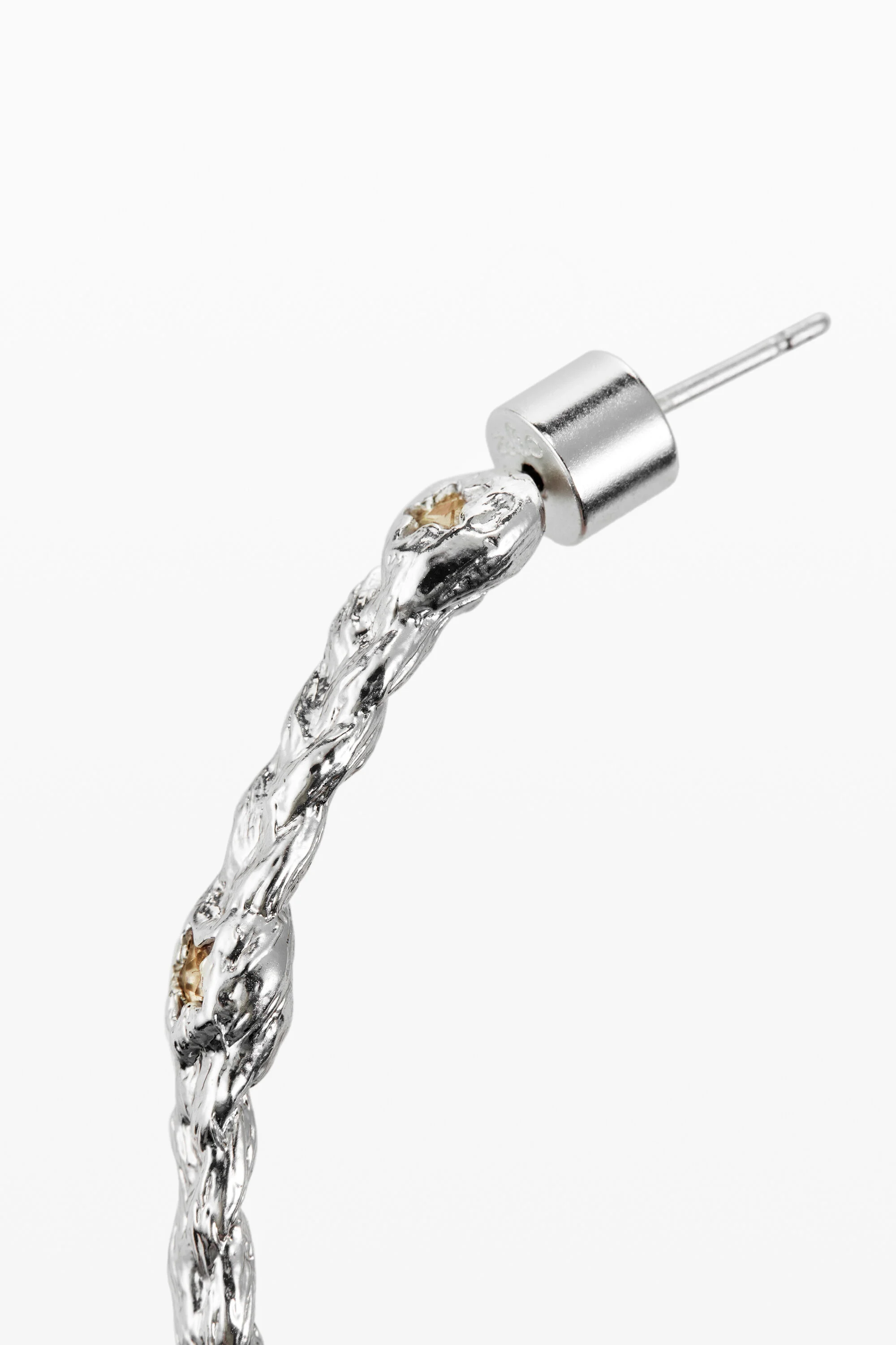 Pendientes de aro trenza banho prata Zalio