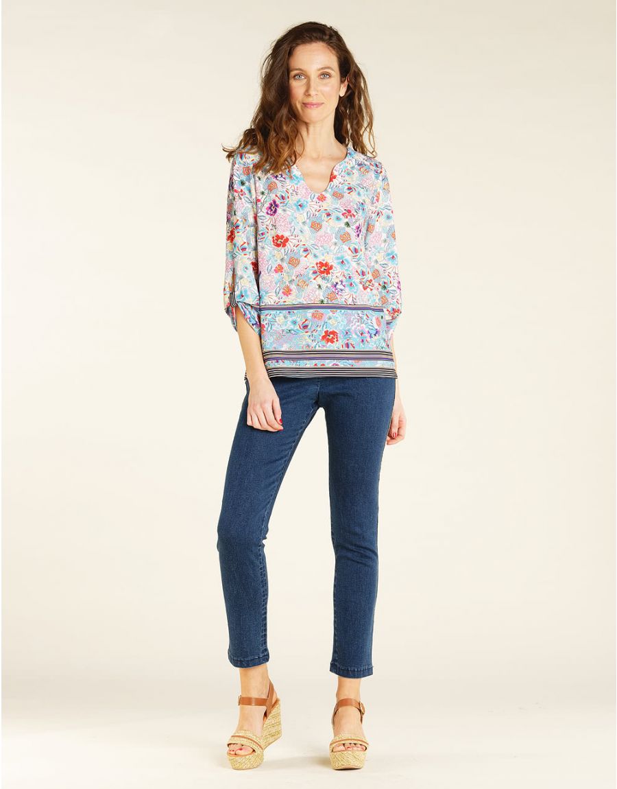 Blouse imprimée bleue