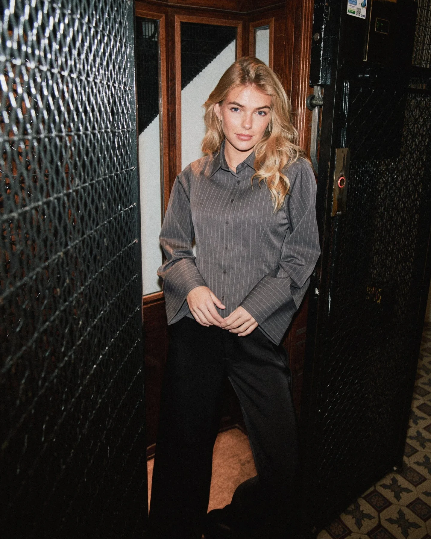 Neo Noir Rosa Pinstripe Shirt