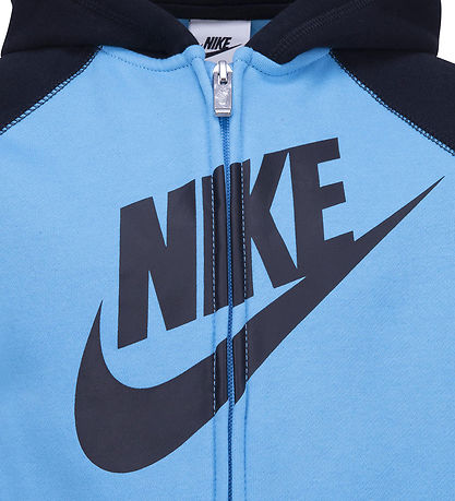 Nike Sweatset m. T-Shirt - Baltic Blue/Schwarz