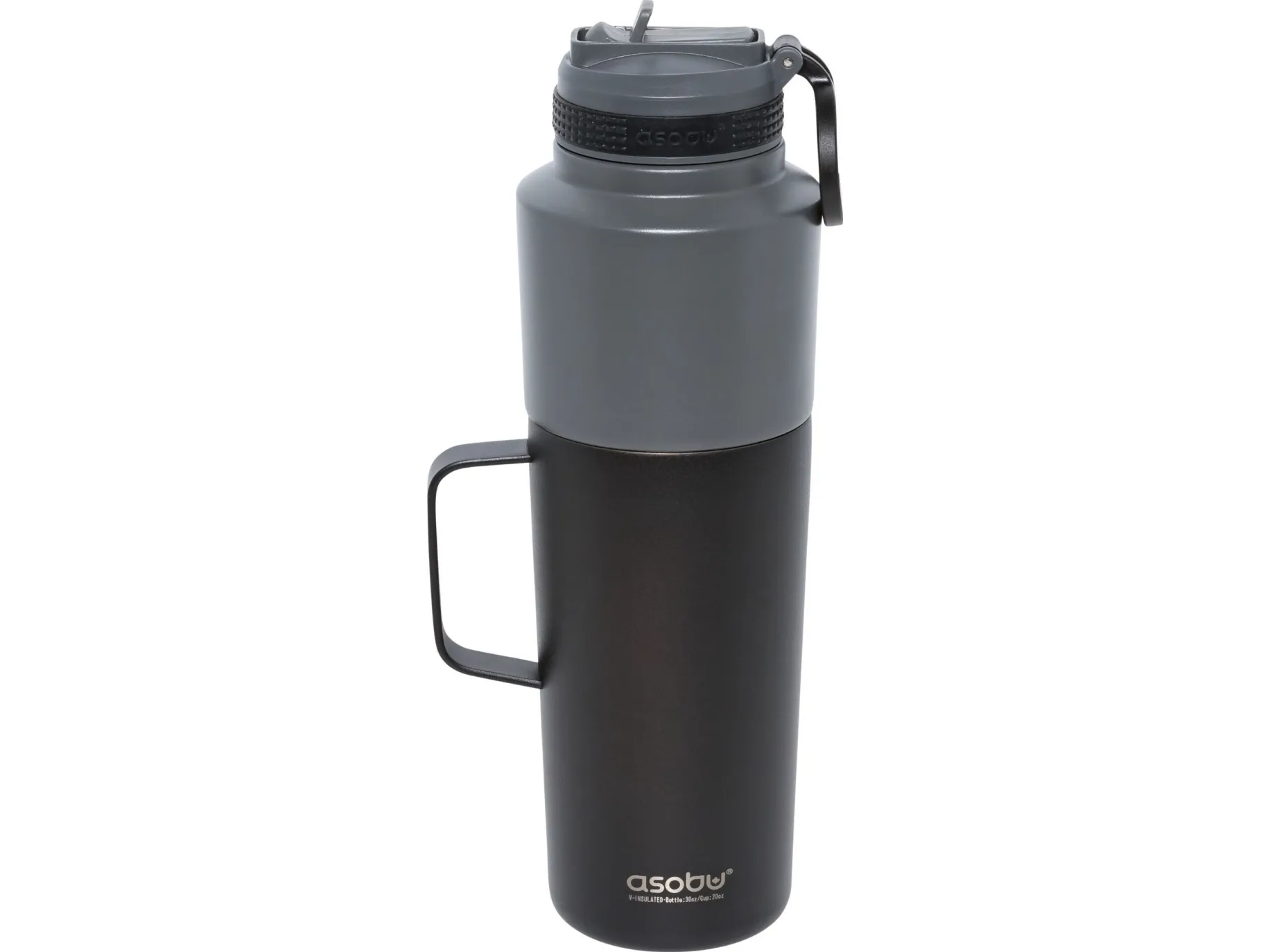 Asobu Asobu Twin Pack Bottle with Mug black, 0.9 L   0.6 L