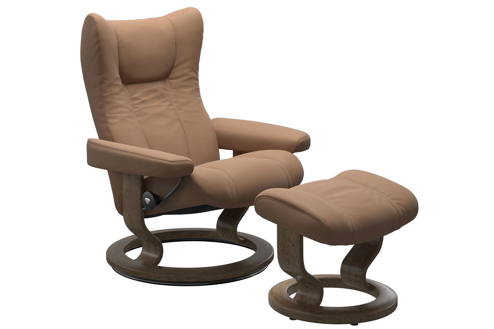 Wing lenestol m/krakk i hud Batick Latte - Classic - Smoke Oak