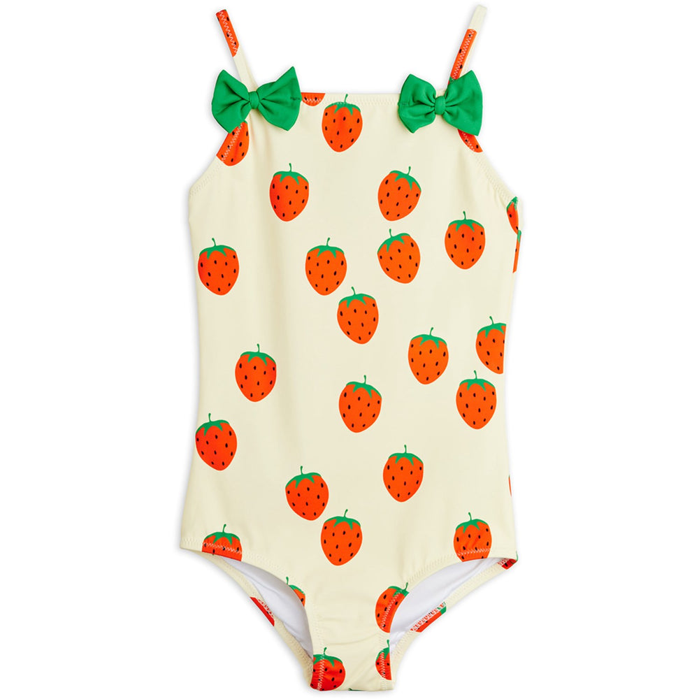Køb Mini Rodini Off-white Strawberries AOP Badedragt