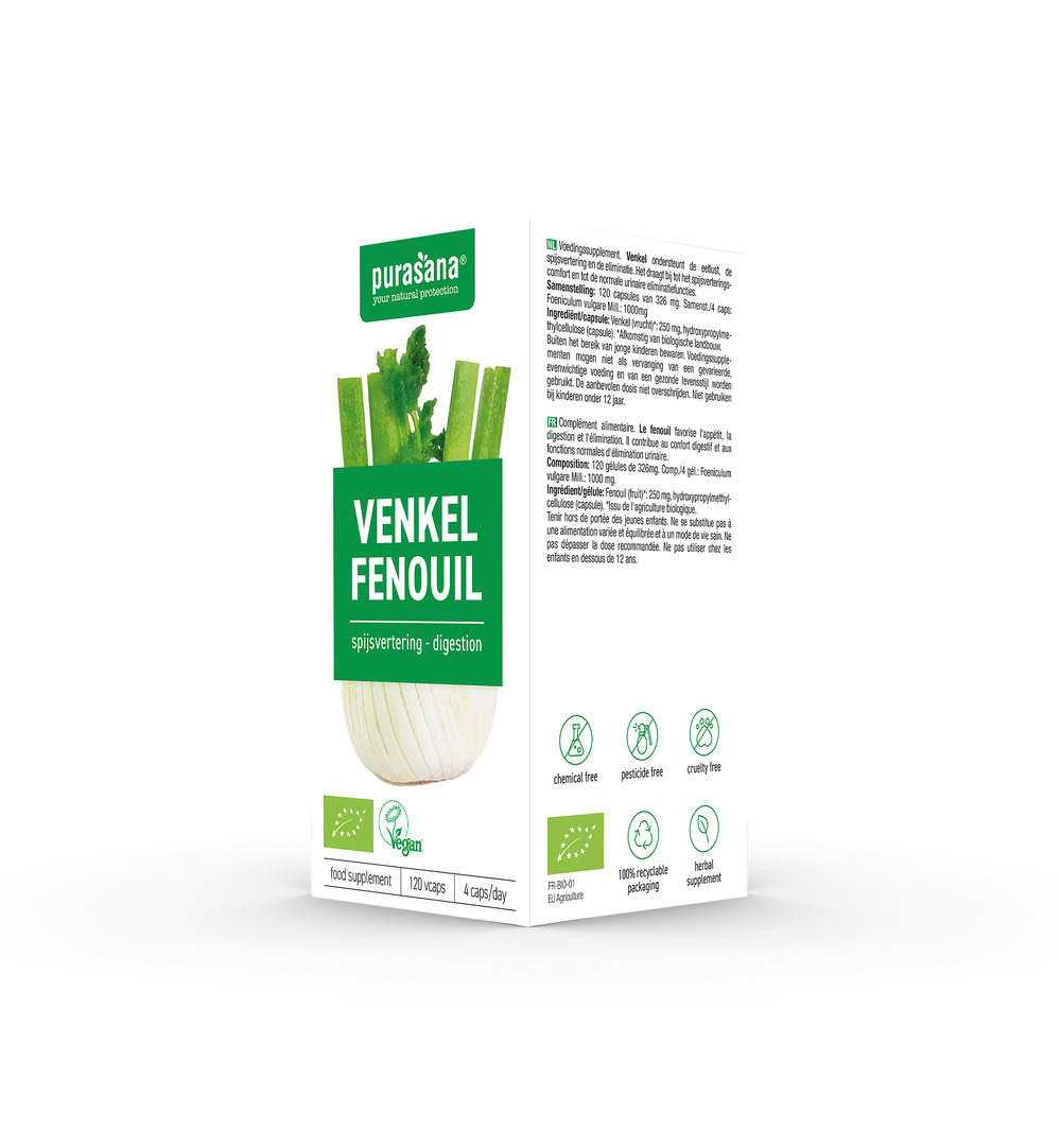 Purasana Venkel/Fenouil Vegan Bio (120 vega capsules)