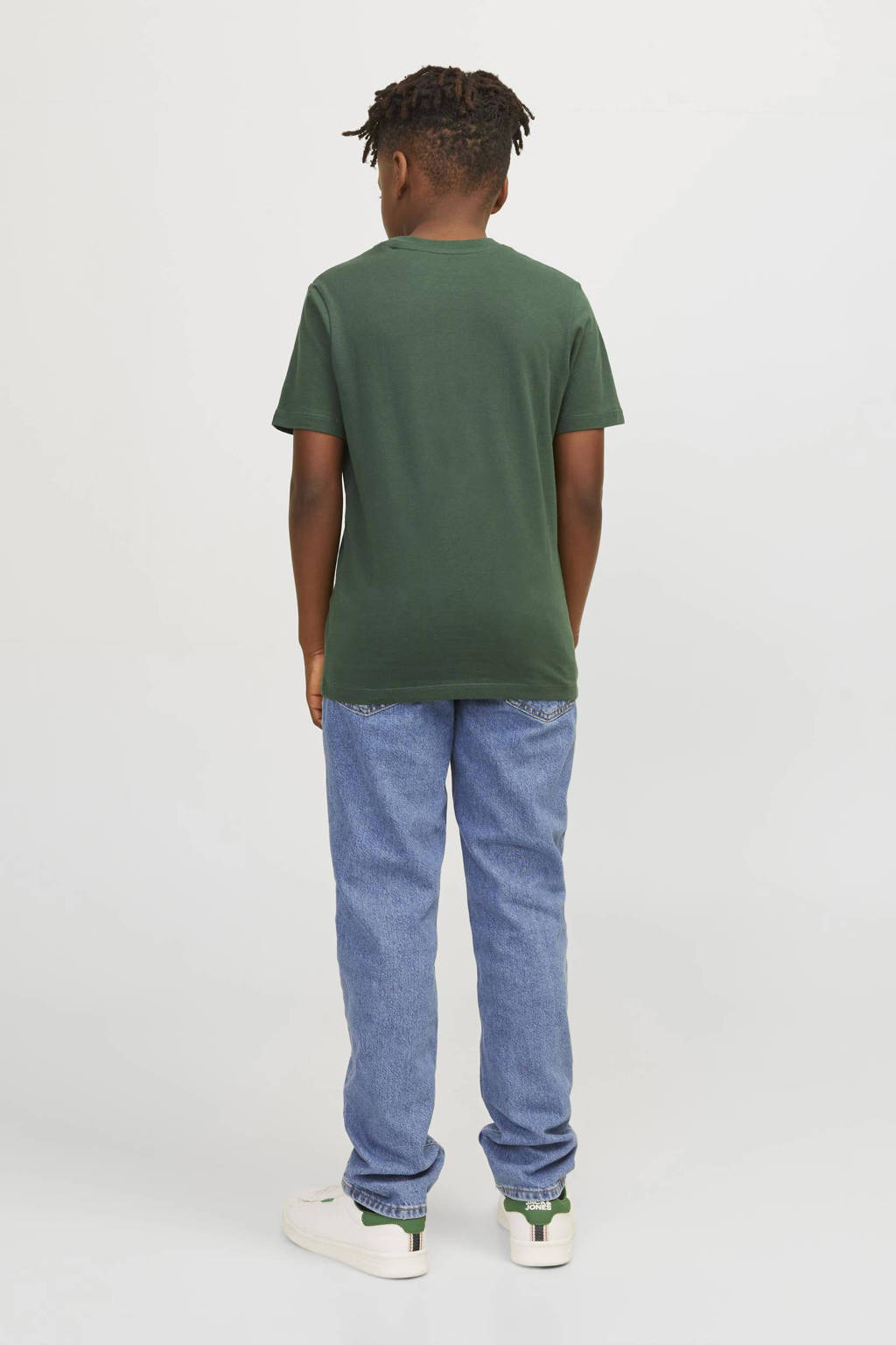 JACK & JONES T-shirt JJEJOSHmet tekst donkergroen