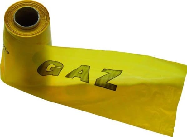 Weba 20 gul advarselstape med metallinnsats og 