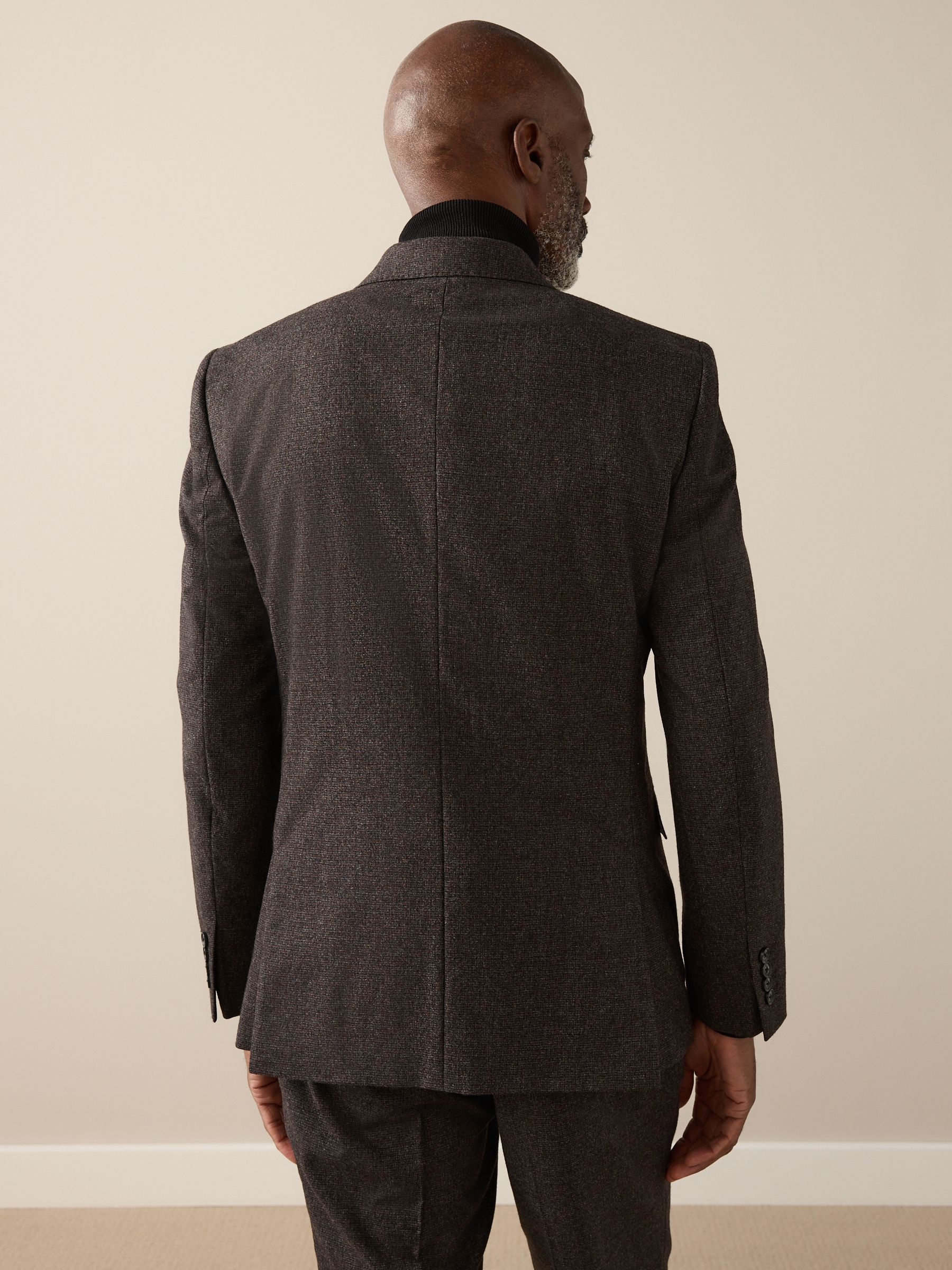 Bruin - Slim Fit Signature Cerruti Italian Wool Puppytooth Suit Jacket