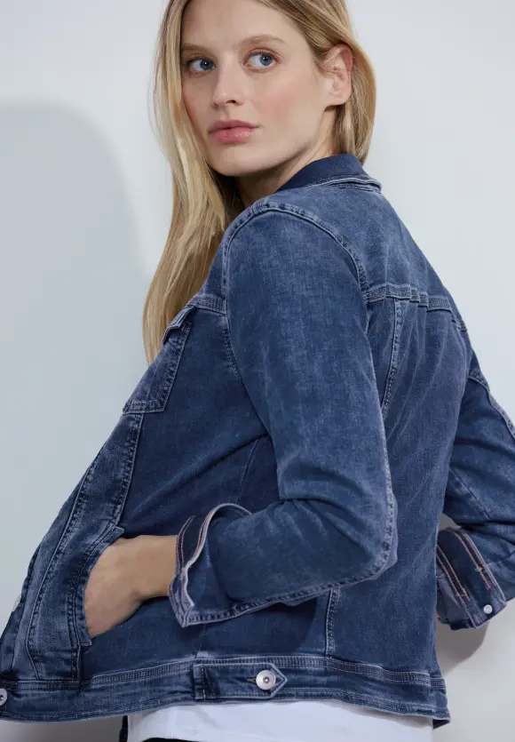 Blaue Jeansjacke - mid blue used wash