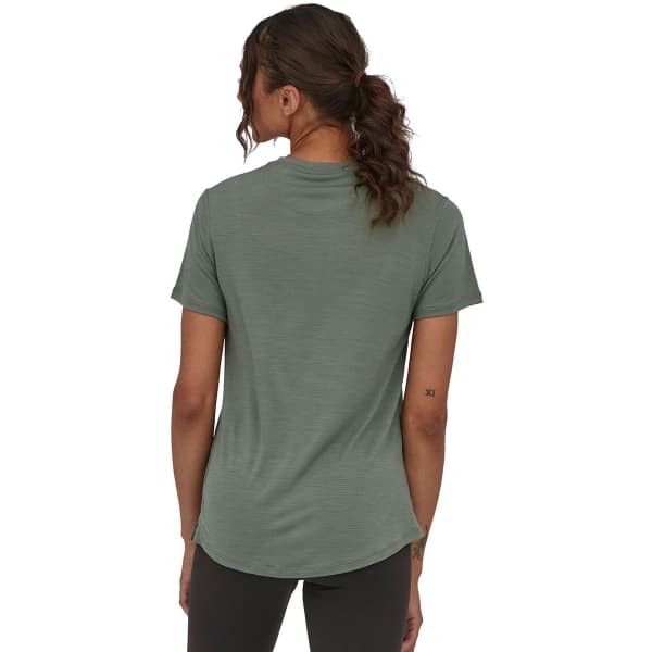 T-shirt randonnée PATAGONIA W'S CAP COOL MERINO GRAPHIC SHIRT FITZ ROY FADER/HEMLOCK GREEN