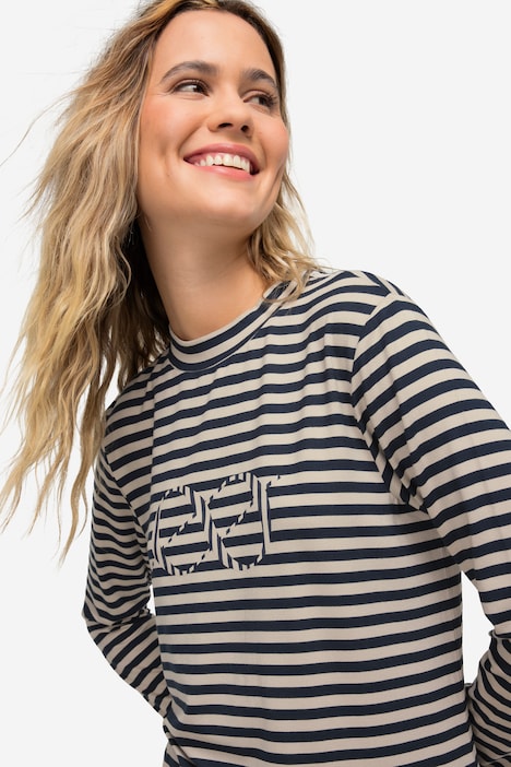 Ringelshirt, Laurasøn Logoprint, Rundhals, Langarm