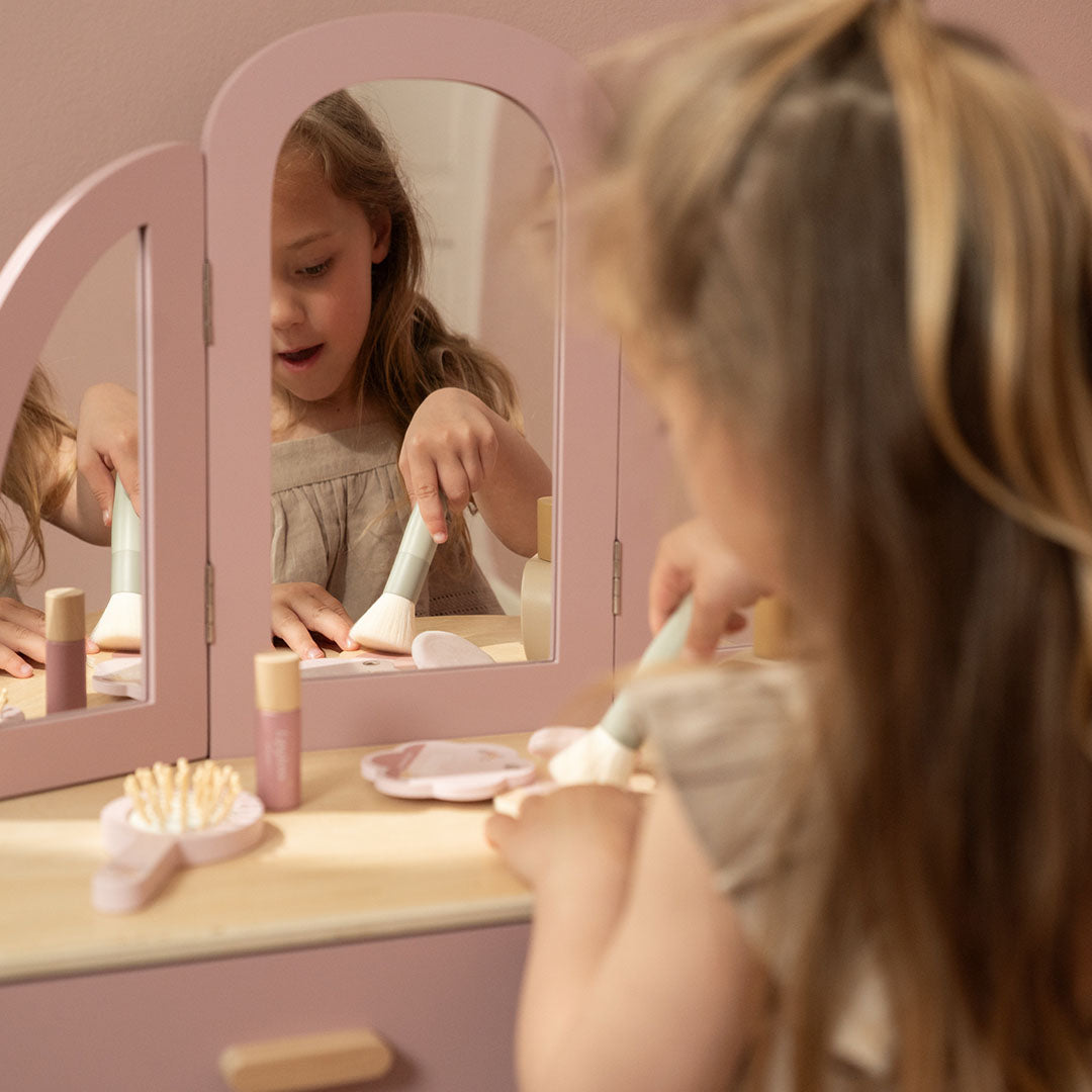 little dutch kaptafel met poten en accessoires - roze