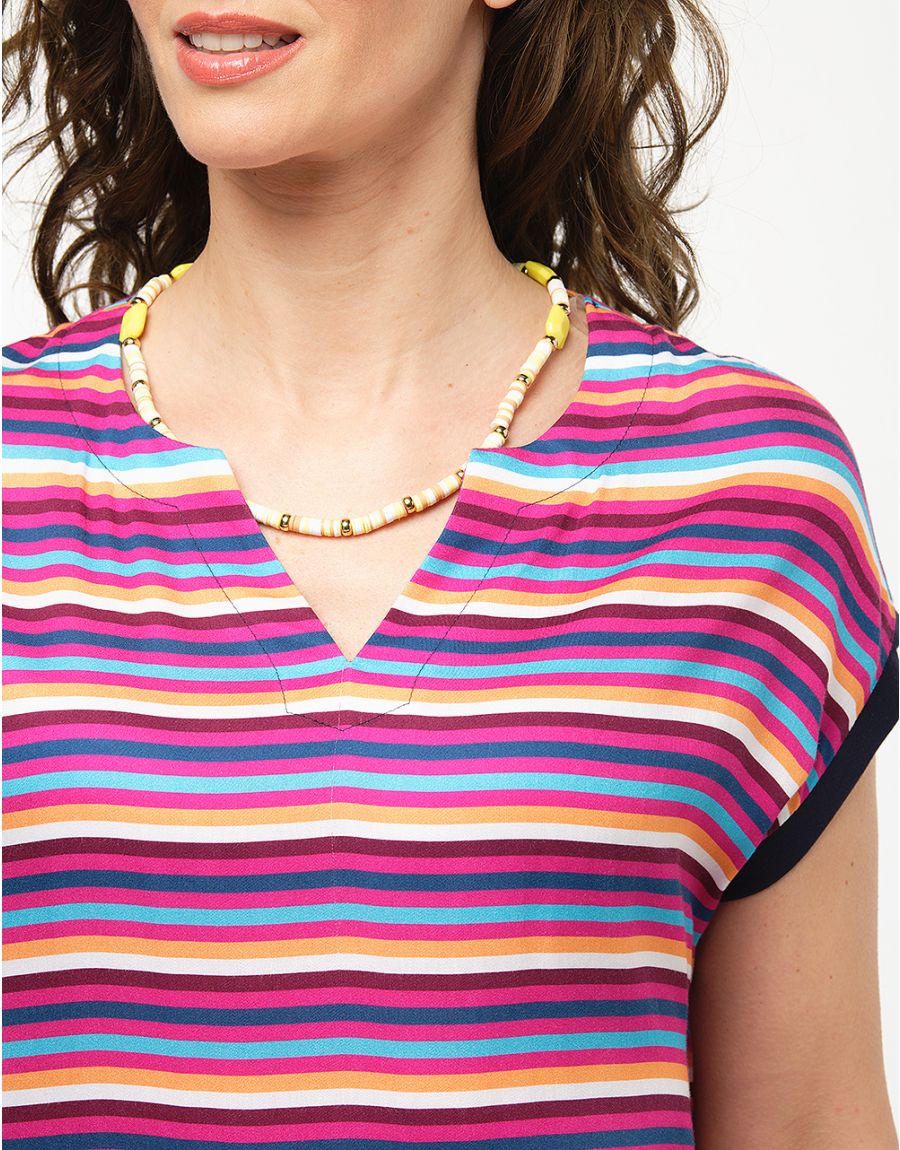 Blouse rayée fuchsia