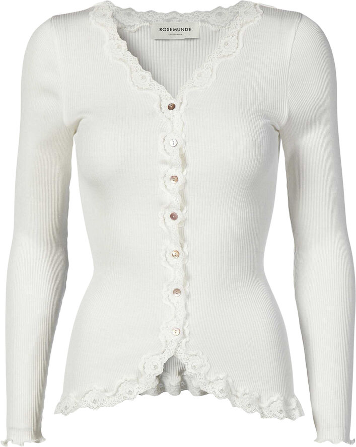 Rosemunde Cardigan m. blonde Hvid