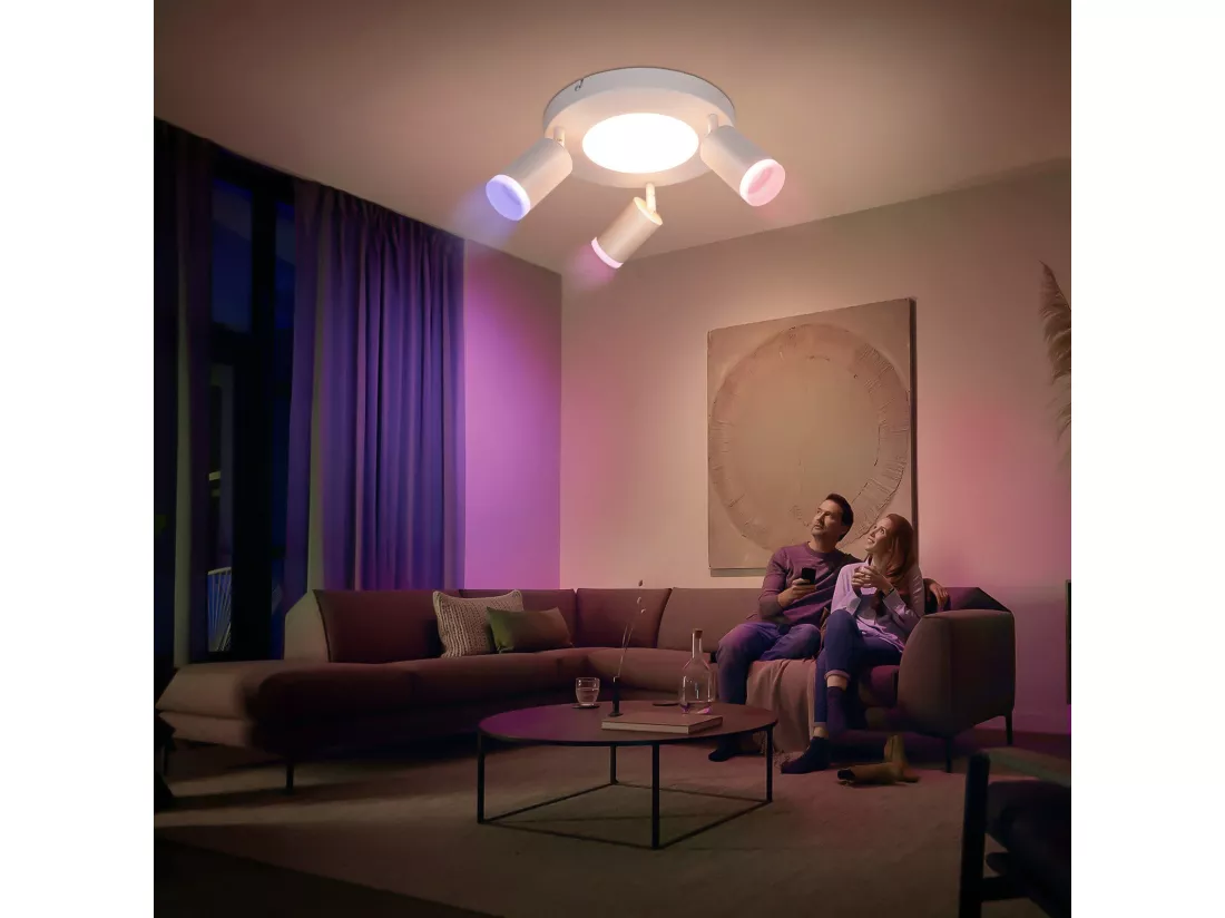 NETTLIFE Spot de plafond 3 ampoules GU10 20W chambre 3000k lampe de cuisine métal orientable