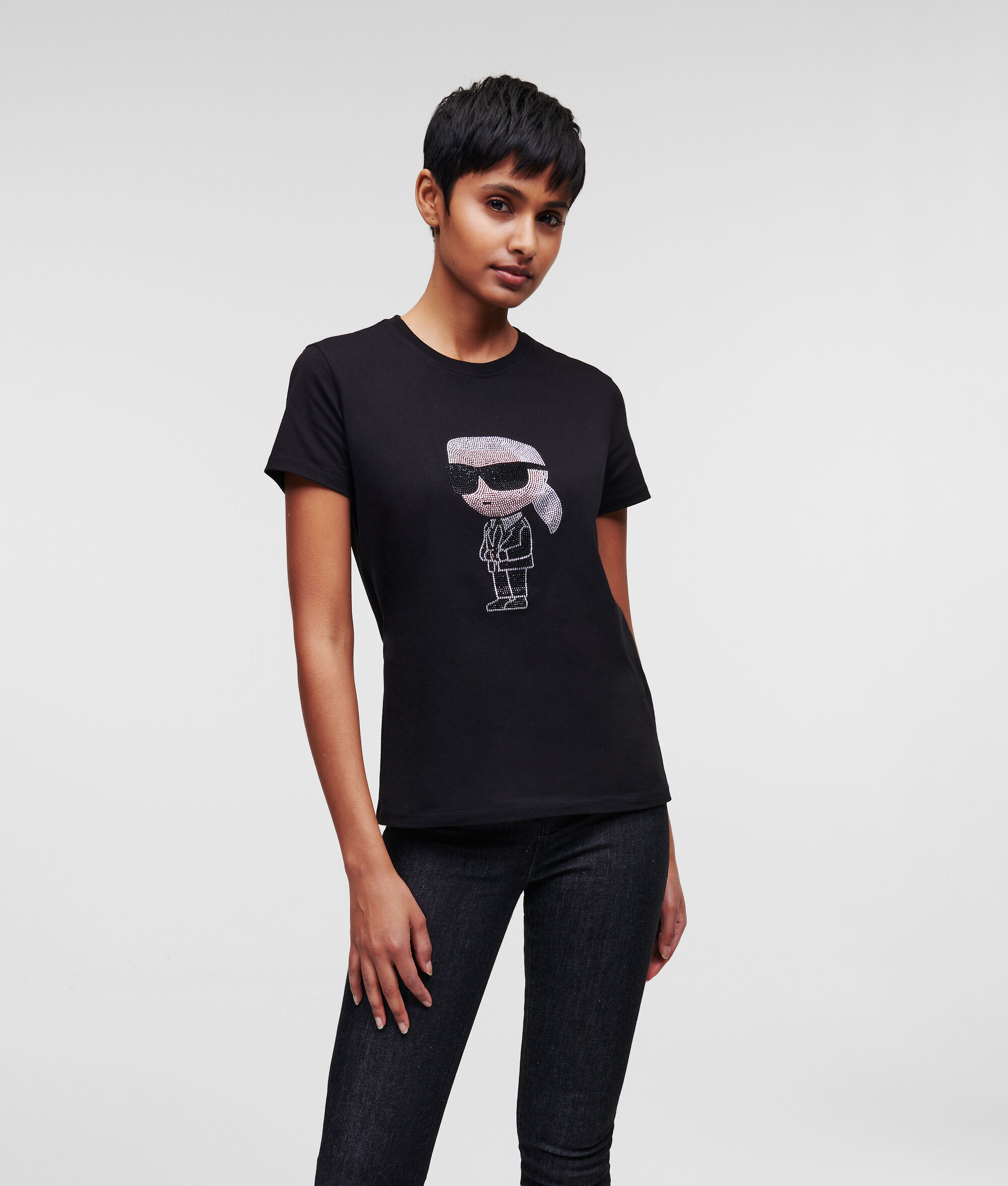 T-SHIRT KARL KARL IKONIK À STRASS