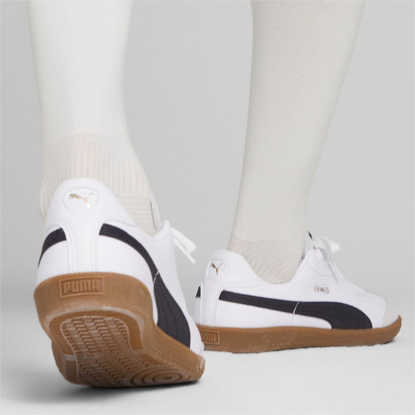 PUMA King 21 Zaalvoetbalschoenen (IN) Wit Zwart