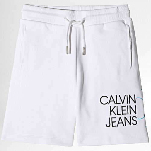 Short Jogging Enfant Hybrid Logo 0798 Blanc