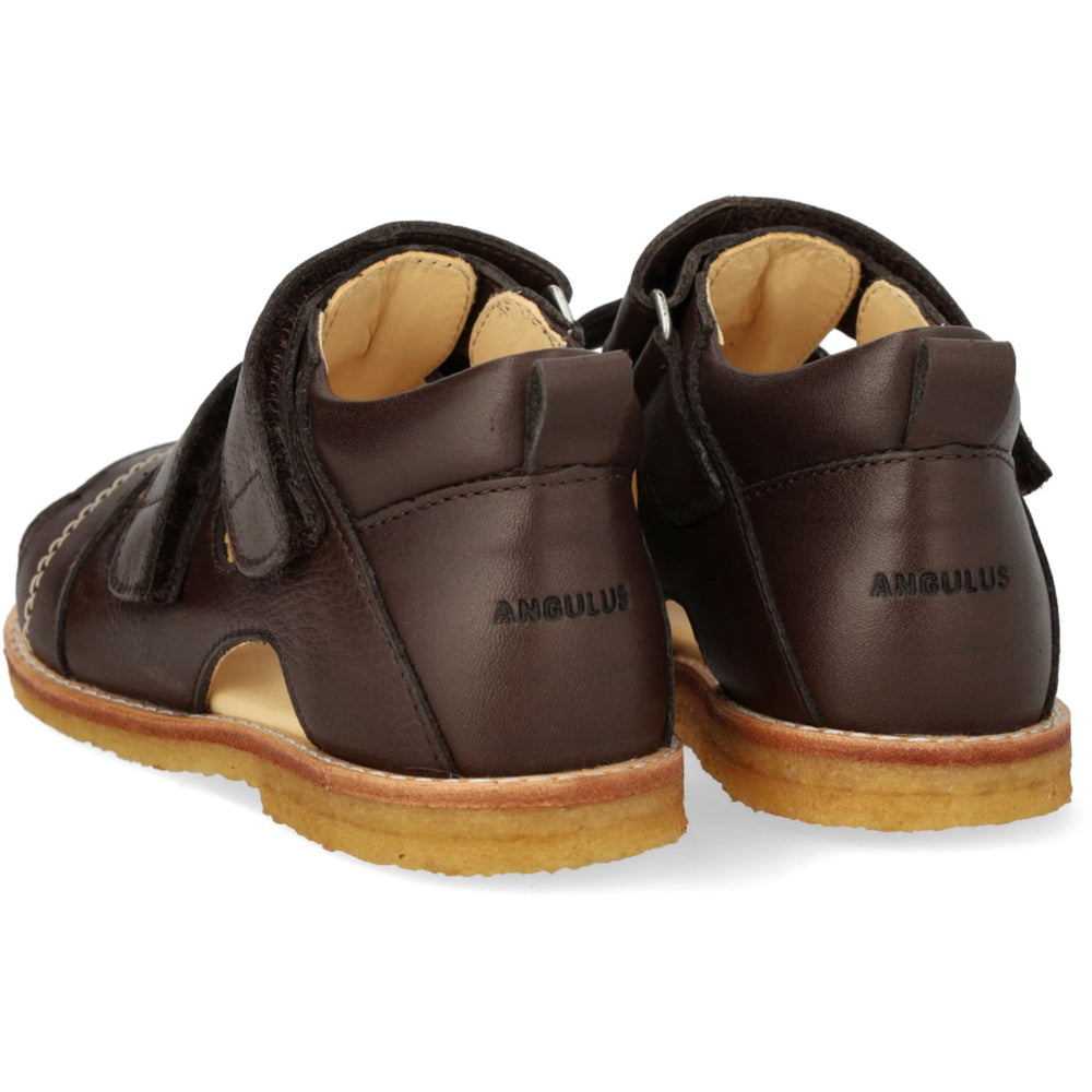 Køb Angulus Dark Brown Begynder Sandal Med Velcrolukning