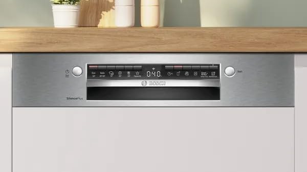 Bosch SMV4ETX08E Série 4 Lave-vaisselle intelligent, entièrement intégré, 60 cm, avec panier à couverts, avec assistant de programme, particulièrement silencieux, Rackmatic, ouverture automatique de