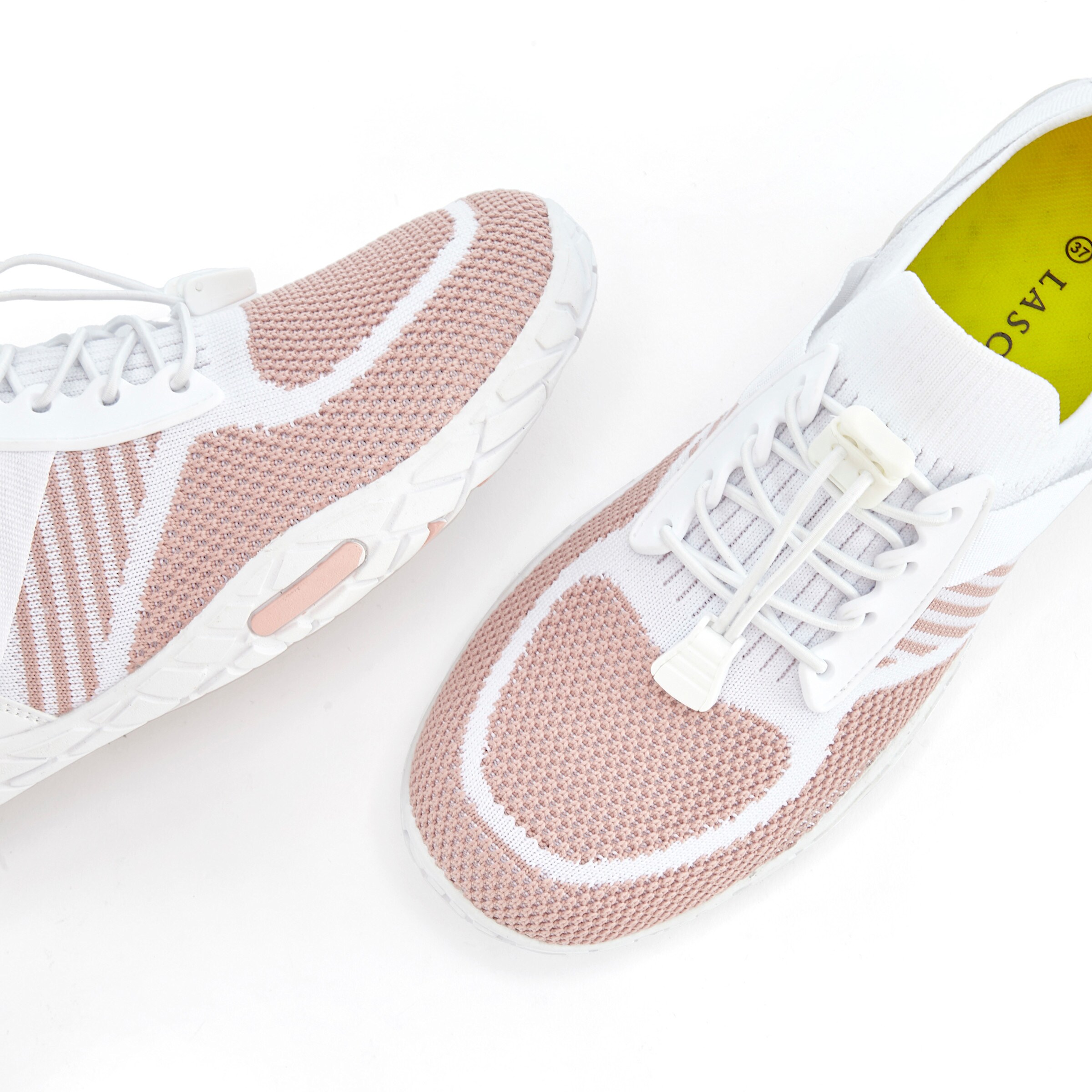 LASCANA Sneaker in weiß/rosé