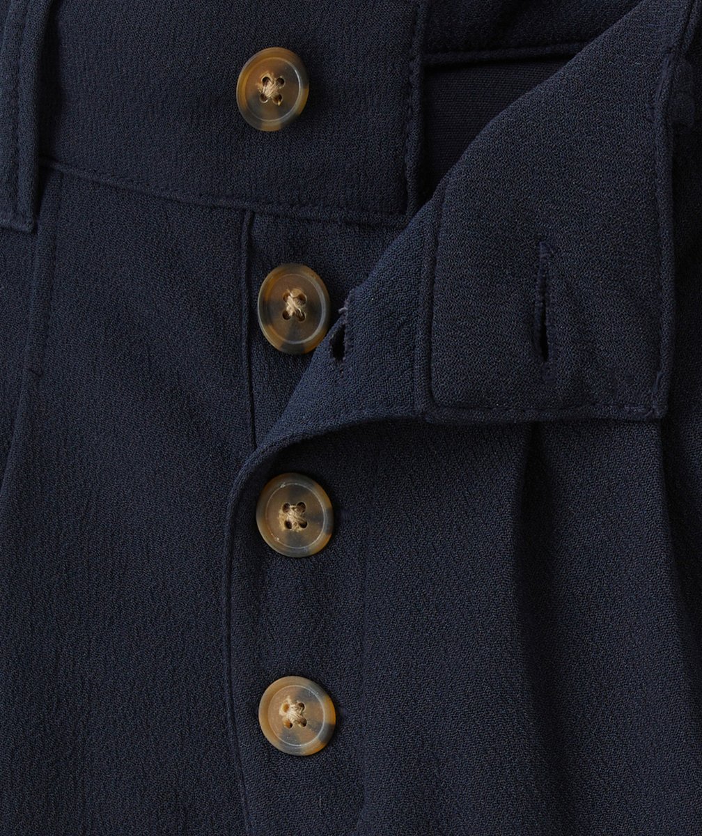 PANTALON WIDELEG FILLE BLEU MARINE AVEC BOUTONS EFFET ÉCAILLES