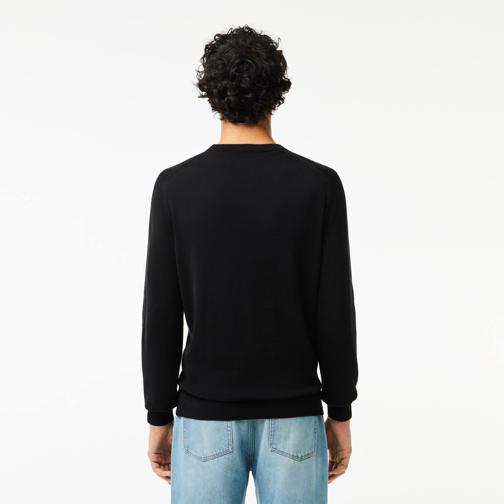 Herren Baumwollpullover Pullover - Schwarz - Lacoste - Herren
