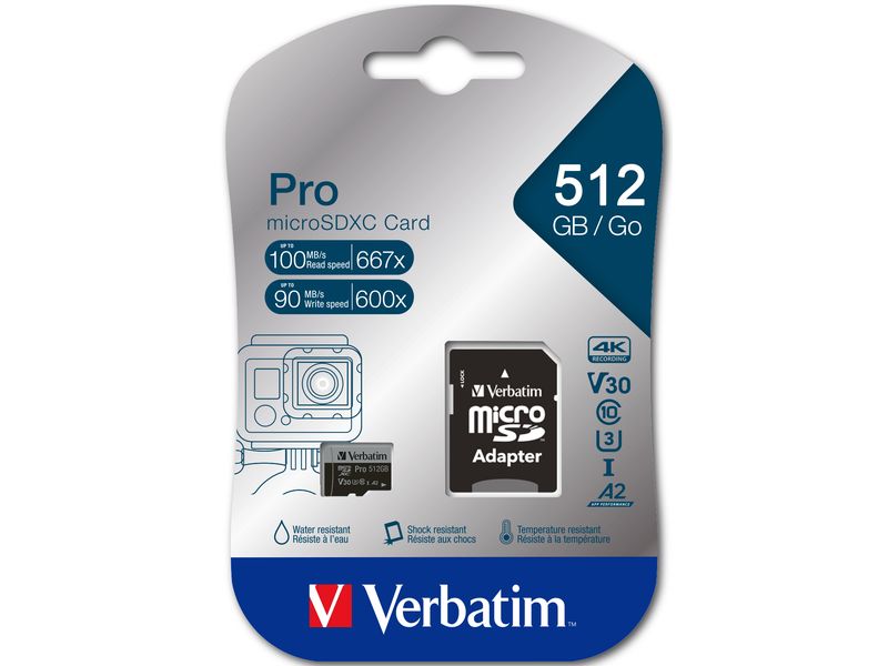 Seagate microSDXC-Karte Pro U3 512 GB 512 GB microSDXC Speicherkarte mit UHS-I, Klasse 10 und A2 App-Performance