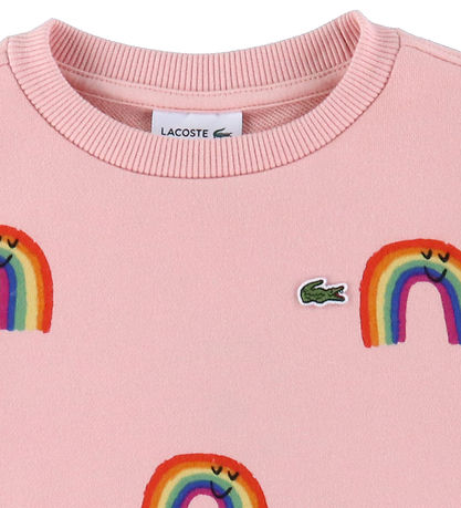 Lacoste Sweatshirt - Pink m. Regenbögen