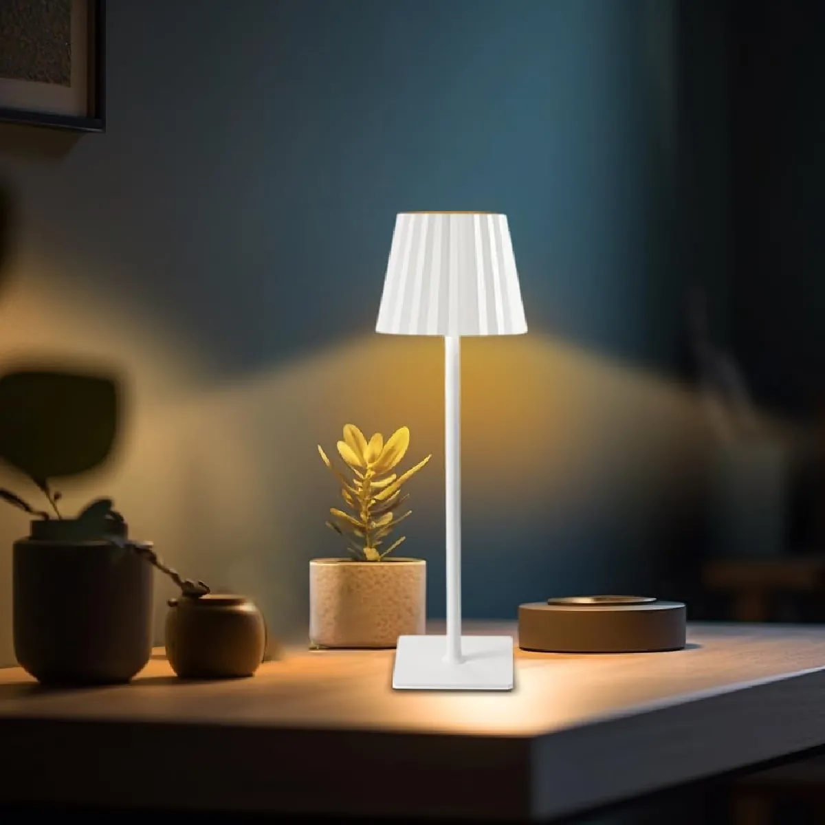 Lampe de Table LED Rechargeable - Blanc