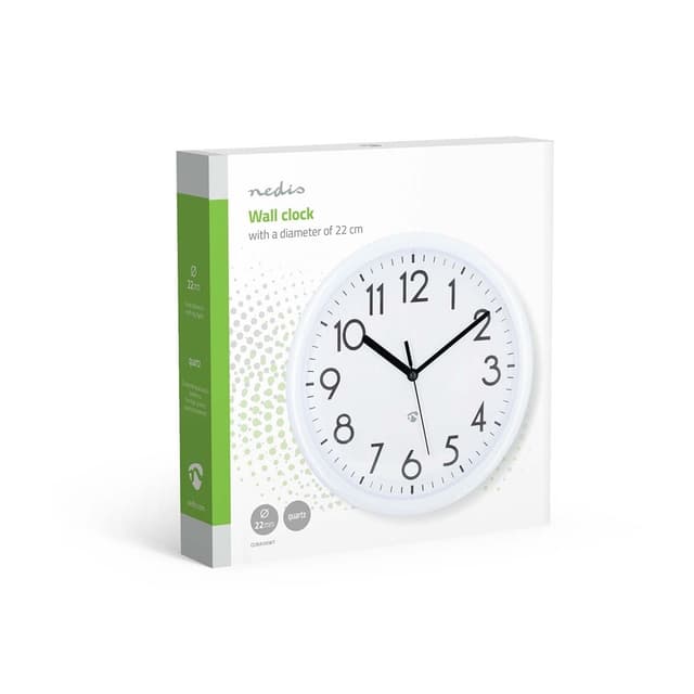 Nedis Vægur | Diameter: 220 mm | Plastik | Hvid