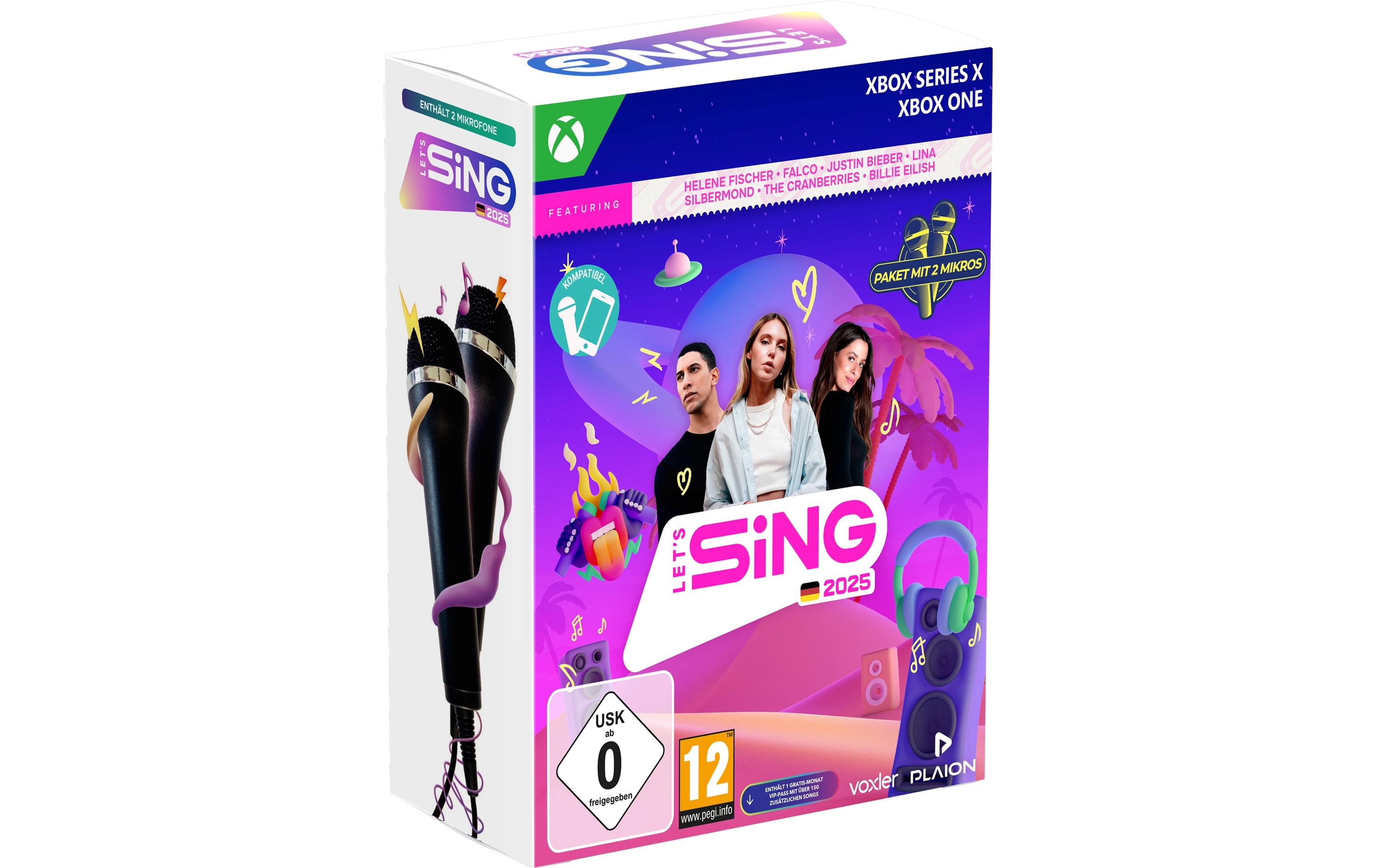 Let's Sing 2025 German Version + 2 MicsAnspruchsvolles Karaoke-Spiel für die Xbox Series X und One