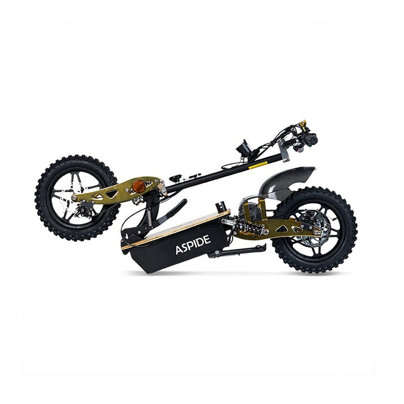 Patinete elétrico de 2000 W com assento e plataforma de madeira Aspide