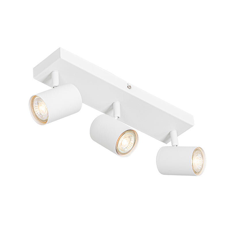 QAZQA Moderne plafondlamp wit 3-lichts verstelbaar rechthoekig -