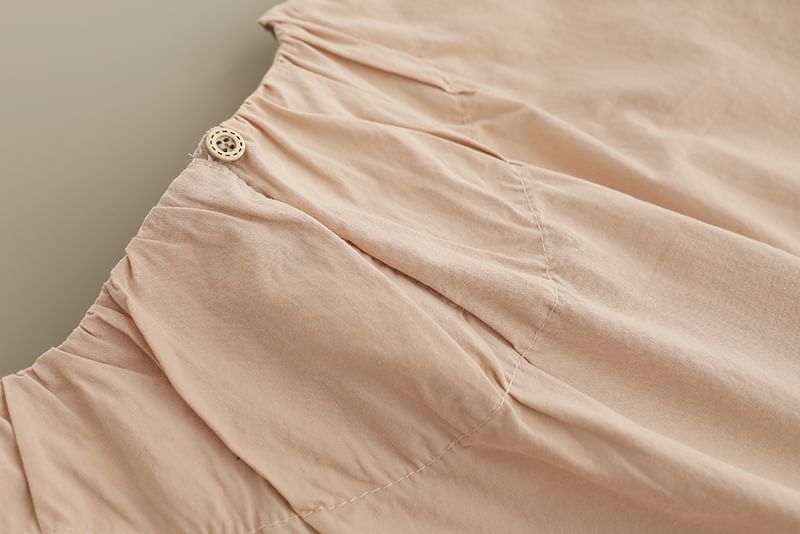 College Affair - Blouse met lange mouwen, ronde hals, effen kant en gerimpelde afwerking