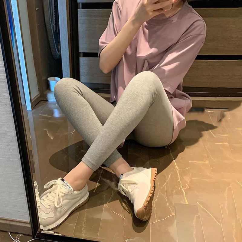 Everose - Hoge taille effen cropped legging